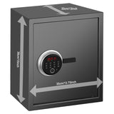 Smart Security Cabinet Safe, Steel Lock Box hand Gun Safe -Perfect for Home/Office/Hotel, Secure Pistols, Documents, Jewelry, Valuables (Biometric Grey Safe with Screen-13.75"x13"x15") BBRKIN