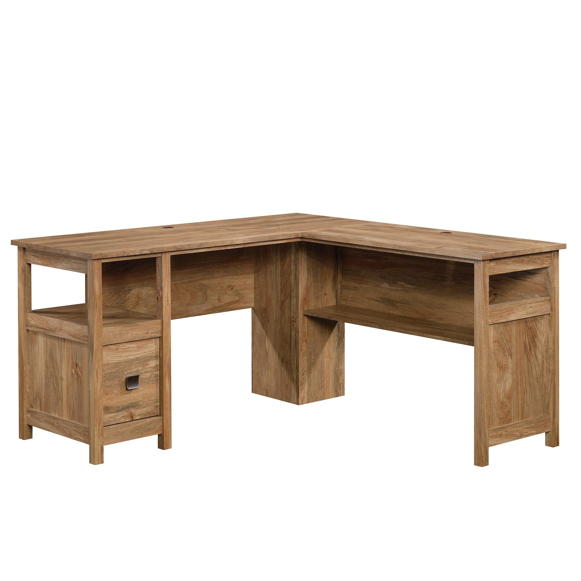 Sauder Cannery Bridge L-Desk, L: 59.06" x W: 59.06" x H: 30.04", Sindoori Mango finish - WoodArtSupply