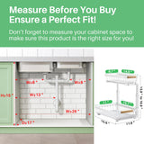 Under Sink Organizer, 2 Packs 2 Tier Under Sink Organizers and Storage, Slide out Pull out Cabinet Organizer Shelf, Metal Sliding Drawer for Kitchen Bathroom Pantry Closet Rack(White) Kitstorack