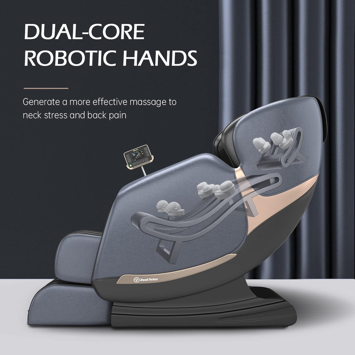 Real Relax Massage Chair, Full Body Zero Gravity Massage Chair with Dual-core S Track LCD Remote Bluetooth Heating, Favor-04 ADV Real Relax