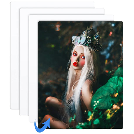 Sublimation Aluminum Blank Metal Photo Sign Blanks Wall Poster Frame Custom Pictures Wall Art for Bedroom Living Room Wedding Baby Pet Family Picture Framed Wall Decor, 11 x 14 Inch, White (4 Pieces) Ferraycle