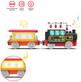 Battery Operated Locomotive Train, Magnetic Train Toy for Wooden Tracks, Motorized Train Compatible with Thomas, Brio, Chuggington, Melissa and Doug (Battery Not Included) Z MAYABBO