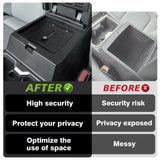 Muslogy Center Console Safe Lockbox Compatible with Toyota Tacoma 2024 Accessories 4th Gen Tacoma Console Vault Box Gun Safe Extra Storage Safety Security 4 Digit Combination Lock with Key Muslogy