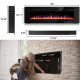 Vitesse 60 inch Ultra-Thin Electric Fireplace in-Wall Recessed and Wall Mounted Fireplace Heater,Linear Fireplace with Multicolor Flame,Timer,Low Noise,750/1500W,Touch Screen & Remote Control(60’’) VITESSE