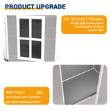 UDPATIO Outdoor Resin Storage Shed 5x3 FT, Plastic Garden Shed for Bike, Garbage Can, Tool, Outside Sheds & Outdoor Storage Storage Box with Lockable Door for Backyard, Patio, Lawn, Grey & White UDPATIO