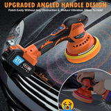 Cordless Car Buffer Polisher, Car Polishing Kit with 21V 2 X 4.0Ah Batteries, Orbital Eccentric Buffers with 8 Variable Speed Up to 6000 RPM, 6IN Touchscreen Buffer for Car Detailing/Scratch Removing Protmex