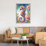 hill froeistung Seahorse 5D Diamond Art Painting Kits for Adults, Seaweed Diamond Art, DIY Full Drill Flower Landscape Scenery Diamond Art Painting for Home Wall Decor Gifts (12X16 inch) hill froeistung