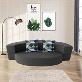Nigoone Modern Folding Sofa Bed Couch Memory Foam with 2 Pillows Sleeper Sofa futon Couch for Bedroom Living Room Guests, Washable Set, Stylish Oval 76''L × 41.5''D × 10''H,Dark Gray Nigoone