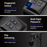 Arvilon Slider Handgun Safe for Nightstand, Biometric Beside Gun Safe for Pistols with Quick Access Sliding Door, Pistol Safes for Wall Bedside Desk Vehicle with the Fingerprint, Keypad Arvilon