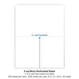 PrintWorks Half Sheet Perforated Paper, 8.5 x 11, 20 lb, 2500 Sheets, White (04116C) PrintWorks