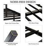 Feonase Twin Size Metal Bed Frame with Fabric Button Tufted Headboard, Platform Bed Frame with Heavy Duty Metal Slats, 12" Storage Space, Noise Free, No Box Spring Needed, Dark Grey Feonase