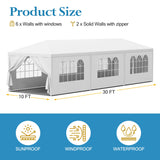 F2C 10 x30 Outdoor Gazebo White Canopy with sidewalls Party Wedding Tent Cater Events Pavilion Beach BBQ Event(10'X30') F2C