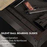 Hidden Gun Storage Safe for Rifles and Pistols, Biometric Fingerprint Gun Safe for Jewelry Money and Ammo, Use as Coffee Table (Honey Brown) Xyvaly