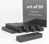 10 Pack Black Wood Place Card Holder - Events Party Tabletop Sign Holder - Table Place Cards - Table Sign Stand - Stands for Name Cards for Wedding, Party, Birthday. (Thick Slot 10pcs Black Wood) TOROS store