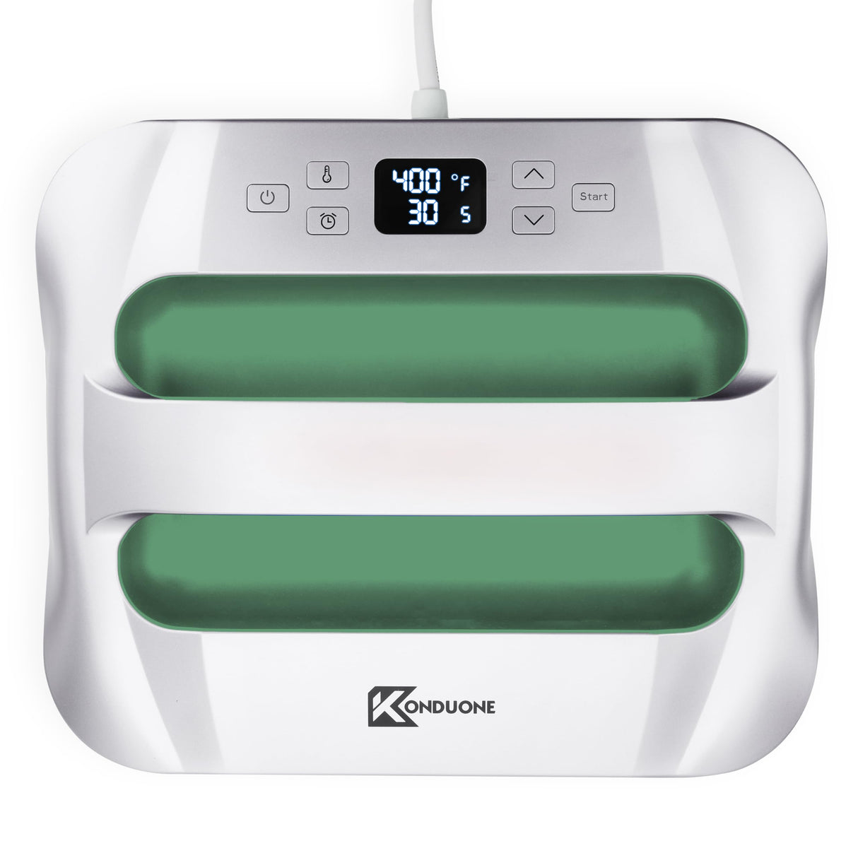 Heat Press Machine 12" x 10" Easy Press Heat Transfer for T-Shirts and HTV Vinyl Projects, Silver & Irish Green Konduone