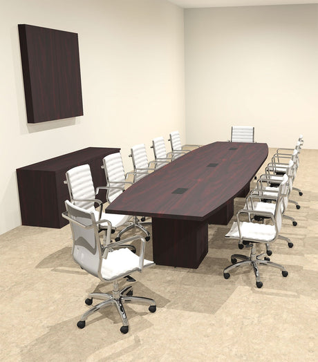 Modern Boat Shaped Cube Leg 14' Feet Conference Table, OF-CON-CQ36 UTM Furniture