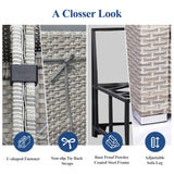 12-Piece Patio Furniture Set, Outdoor Extra Wide Armrest Modular Patio Sofa, Dual-Strand Rattan Wicker, Rust-Resistant Frame, Backyard High Back, Large Seat Furniture for Porch Garden Balcony, Blue HLNPTN