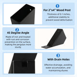 8 PCS 45-Degree Angle Pergola Bracket, Angle Support Bracket Pergola Brace, for 2''x4'' Lumber, Heavy Duty Connector Brace with Drainage Holes, for Gazebo Patios Pergolas Yards Sheds Riyhch