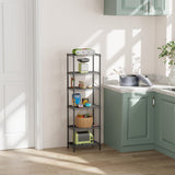 SINGAYE 6 Shelves Bathroom Organizers and Storage Shelf Wire Closet Metal Pantry Kitchen Small Garage Shelving Unit Laundry Room Organization Home Tall Rack Balck 10" D x 16" W x 60”H SINGAYE