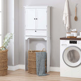 Spirich Over The Toilet Storage Cabinet, Bathroom Above Toilet Storage Cabinet with Doors and Adjustable Shelves, White Spirich