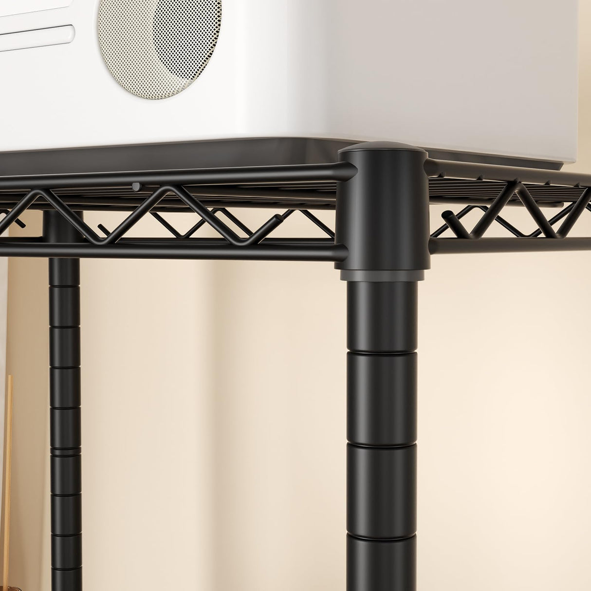 SINGAYE 3 Small Shelves Storage Shelf Wire Shelving Unit Metal Shelf Adjustable Organizers Storage Shelving with Wheels for Bathroom Laundry Room Kitchen Pantry12”D x 18”W x 30.5”H Black SINGAYE