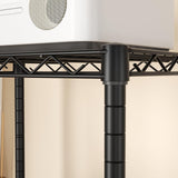 SINGAYE 3 Small Shelves Storage Shelf Wire Shelving Unit Metal Shelf Adjustable Organizers Storage Shelving with Wheels for Bathroom Laundry Room Kitchen Pantry12”D x 18”W x 30.5”H Black SINGAYE