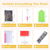 SENQAO Lion Diamond Painting Kits for Adults, Black Lion Diamond Art for Beginners, Round 5D Paint with Diamonds Pictures Gem Art Painting Kits DIY Adult Crafts Kits 12x16inch SENQAO