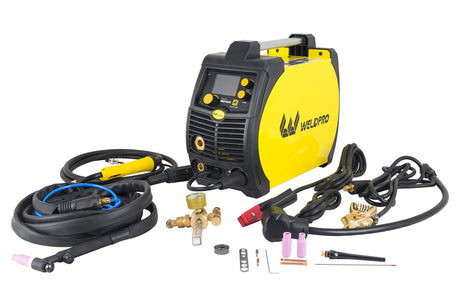 Weldpro 200 Amp MIG210LCD Dual Voltage 115V/230V 5 in 1 Multi-Process MIG/Fluxcore/DC Lift TIG/Stick Welder Aluminum Spool Gun Capable with Spot Timer and Auto-Set 3 year warranty welding machine W Weldpro