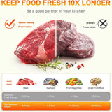 Powerful Vacuum Sealer Machine, One-Touch Automatic Food Sealer with 15 Bags, Dry/Moist/Seal/Manual/External Vac, 7MM Heating wire, Compact Easy-Clean for Food Storage and Sous Vide TEZILON