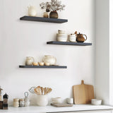 BAYKA Floating Shelves for Wall, 22.5 inches Wall Mounted Rustic Wood Shelves for Bathroom, Bedroom, Living Room, Floating Shelves for Books/Storage/Decor with 22lbs Capacity(Black,Set of 3) BAYKA
