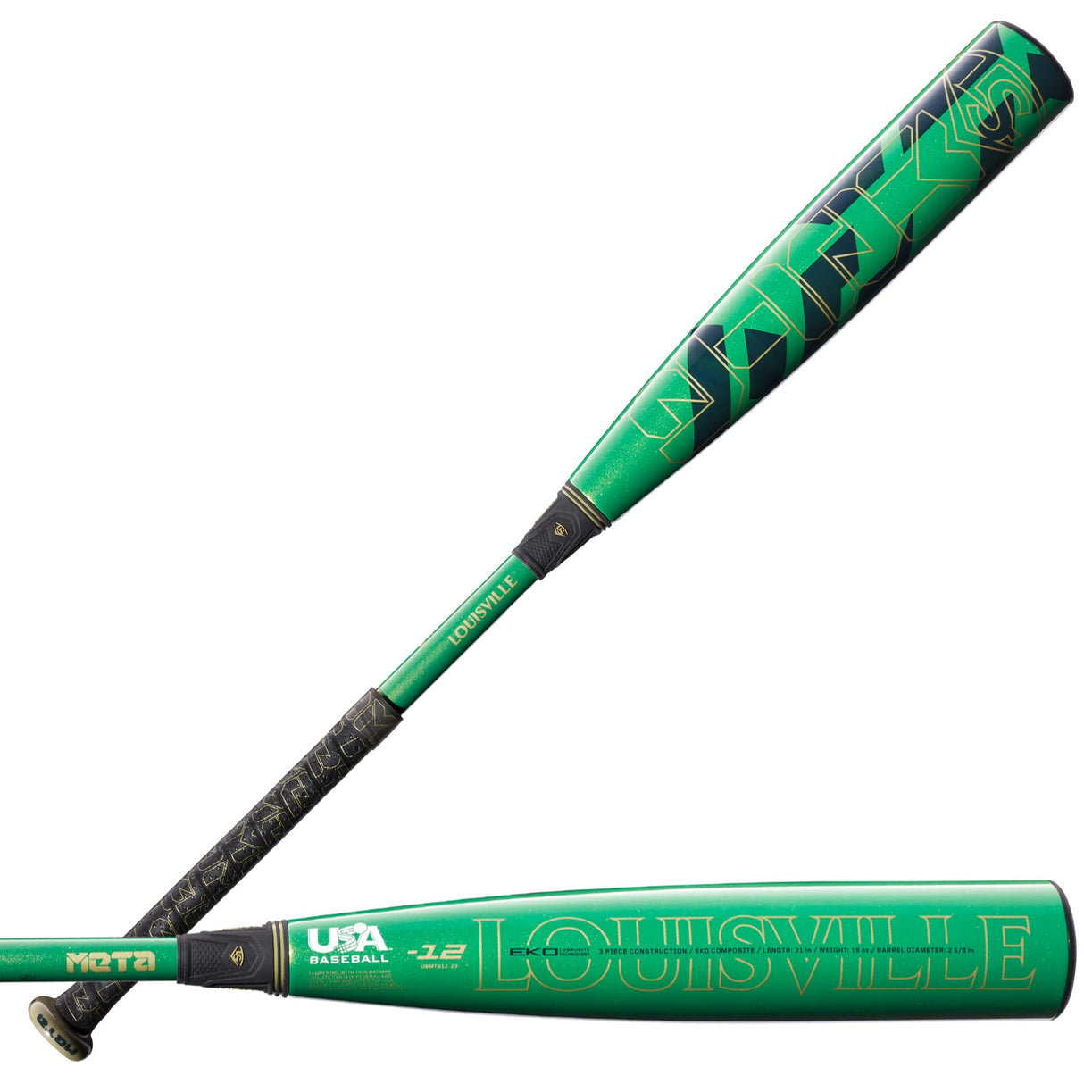 Louisville Slugger 2023 Louisville Slugger Meta® (-12) USA Baseball Bat - 31"/19 oz,Green Louisville Slugger