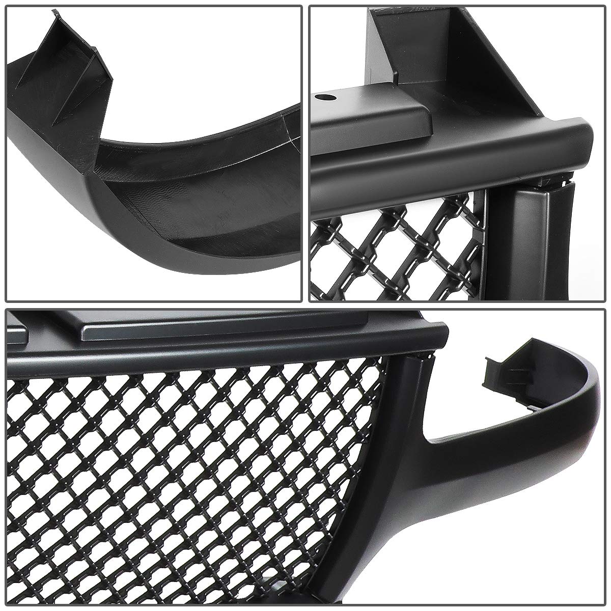 DNA MOTORING GRF-001-T1-MBK Badgeless Diamond Mesh Front Bumper Grille Compatible with 99-02 Silverado 1500 2500, 00-06 Tahoe/Suburban 1500 2500, Matte Black DNA MOTORING