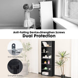 Sweetcrispy Industrial 6 Shelf Bookcase - Large 63 Inch Tall Floor Standing Open Bookshelf for Home Office, Living Room, and Bedroom Storage, Classic Black Sweetcrispy