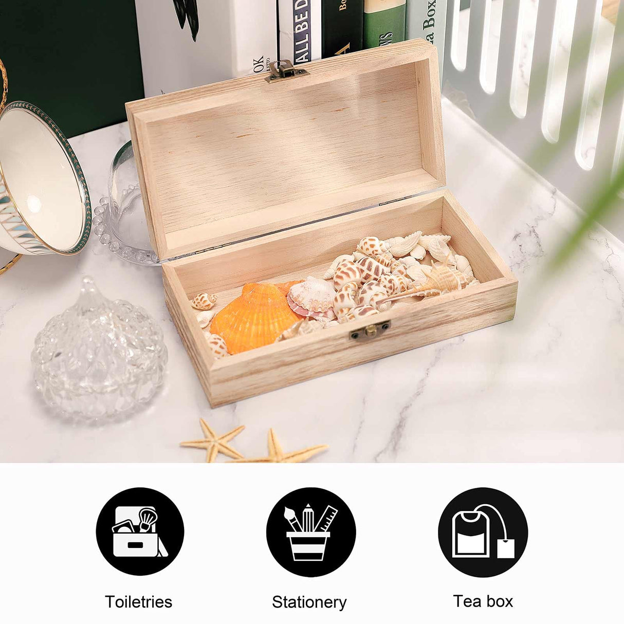 Custom Wooden Storage Box with Lid and Lock, Personalized Design Your Keepsake Box with Picture Text, Add Photo Logo Decorative Wooden Box for Home GUANGSHACORA