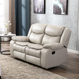 Familymill Breathable Leather Manual Reclining Sofa Sets with Recliner, Loveseat, and 3-Seat Sofa for Living Room Familymill