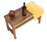 EcoDecors, Eleganto, 30", Teak Shower Bench, Teak Shower Stool, Teak Shower Bench for Inside Shower, Teak Garden Bench, Teak Hallway Bench, Wood Patio Bench EcoDecors