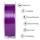 Geeetech Silk PLA Tri Color Filament 1.75mm 3D Printer Filament,Coextrusion Blue Purple Black Tri-Colors Metal-Like Shiny Silk PLA Filament,1kg (2.2lbs) 1 Spool,Dimensional Accuracy +/- 0.03 mm Geeetech