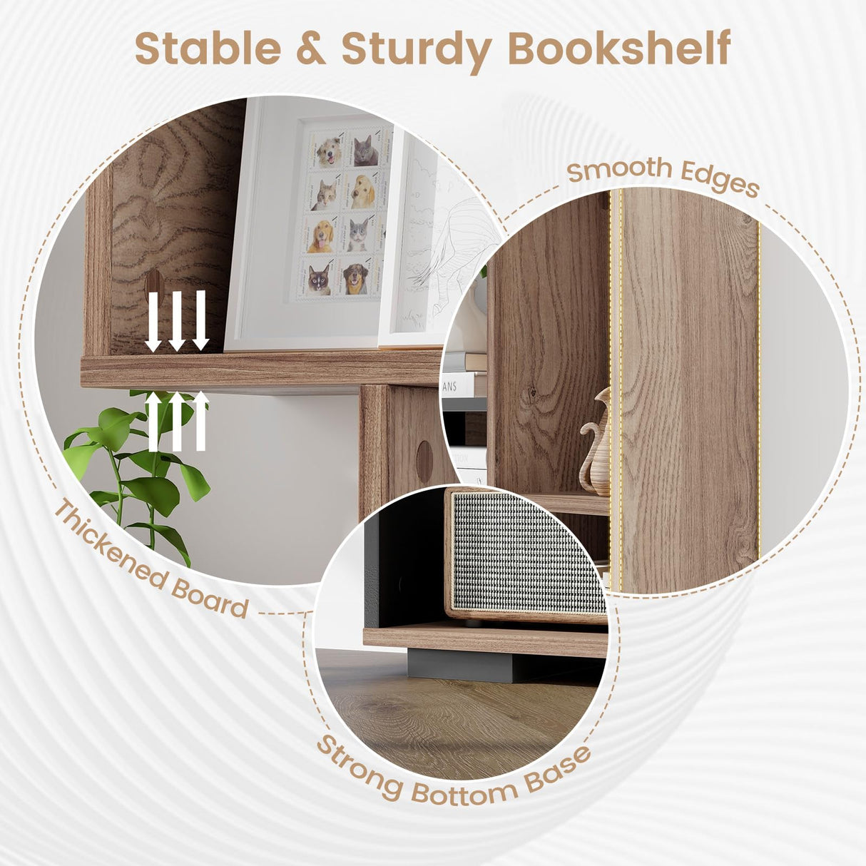 Tangkula Modern Geometric 47-Inch Bookshelf with 9 Cubes and Open Shelves for Stylish Storage Tangkula