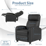 Ruesleag Massage Reclining for Adults Massage Recliner Chair for Living Room Recliner Sofa Winback Single Sofa Home Theater Seating w/Footrest Backrest Breathable Padded Reclining Easy Lounge,Black Ruesleag