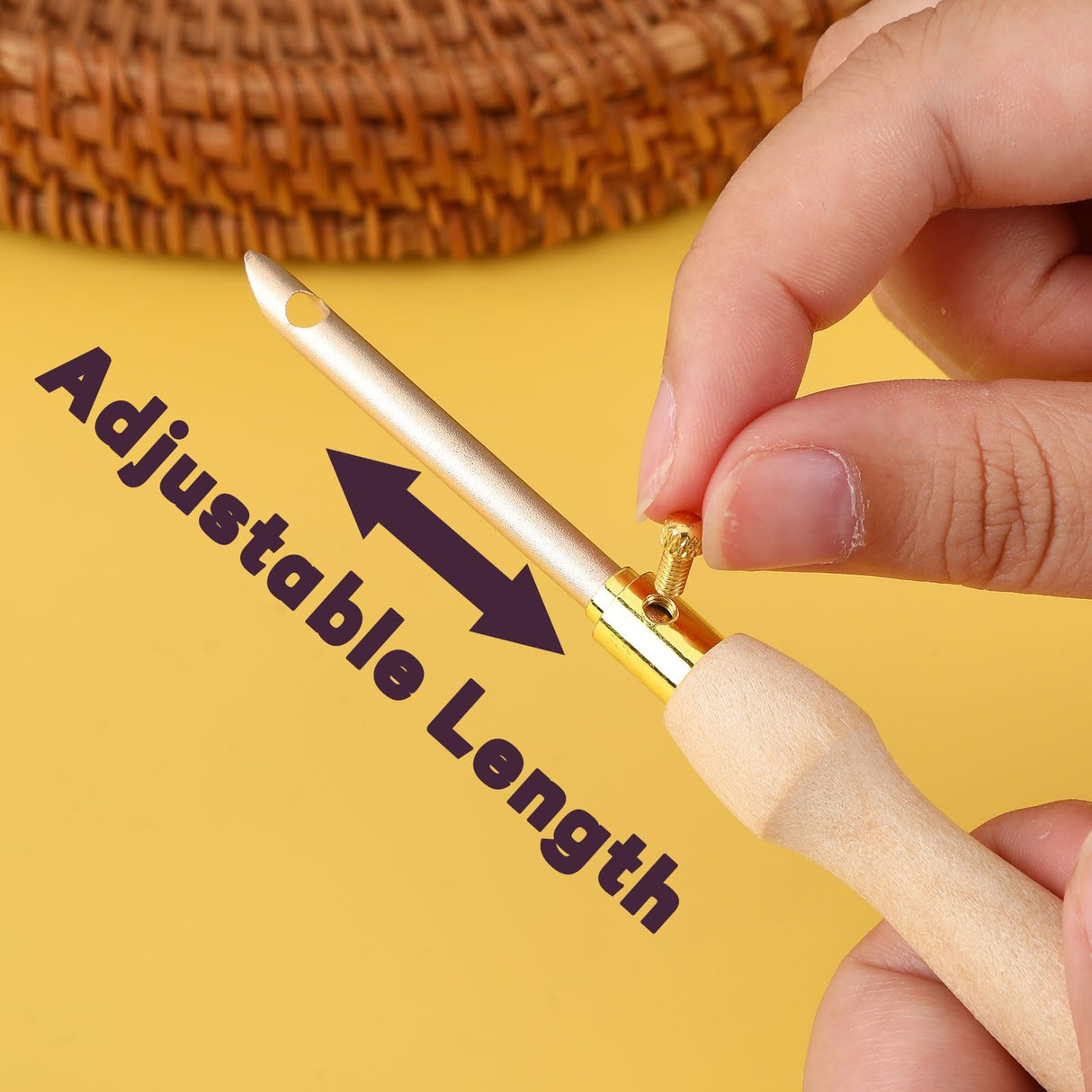 AUGSUN 13Pcs Punch Needle Kit, Punch Needle Tool Adjustable Punch Needle Embroidery Kits Wooden Handle Embroidery Pen for Embroidery Floss Cross Stitching Beginner AUGSUN