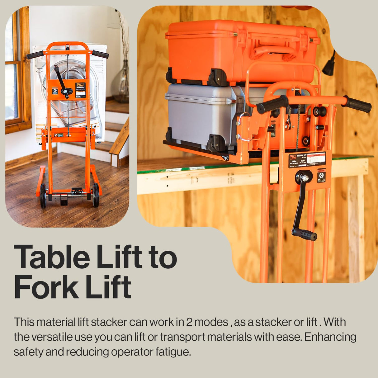 SuperHandy Material Lift Winch Stacker, Pallet Truck Dolly, Lift Table, Fork Lift, 330 Lbs 40" Max Lift w/ 8" Wheels, Swivel Casters [Patent Pending] SuperHandy