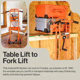 SuperHandy Material Lift Winch Stacker, Pallet Truck Dolly, Lift Table, Fork Lift, 330 Lbs 40" Max Lift w/ 8" Wheels, Swivel Casters [Patent Pending] SuperHandy