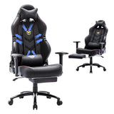 Big and Tall Gaming Chair with Footrest 350lbs-Racing Computer Gamer Chair, Ergonomic High Back PC Chair with Wide Seat, Reclining Back, 3D Armrest for Adult-Black COLAMY