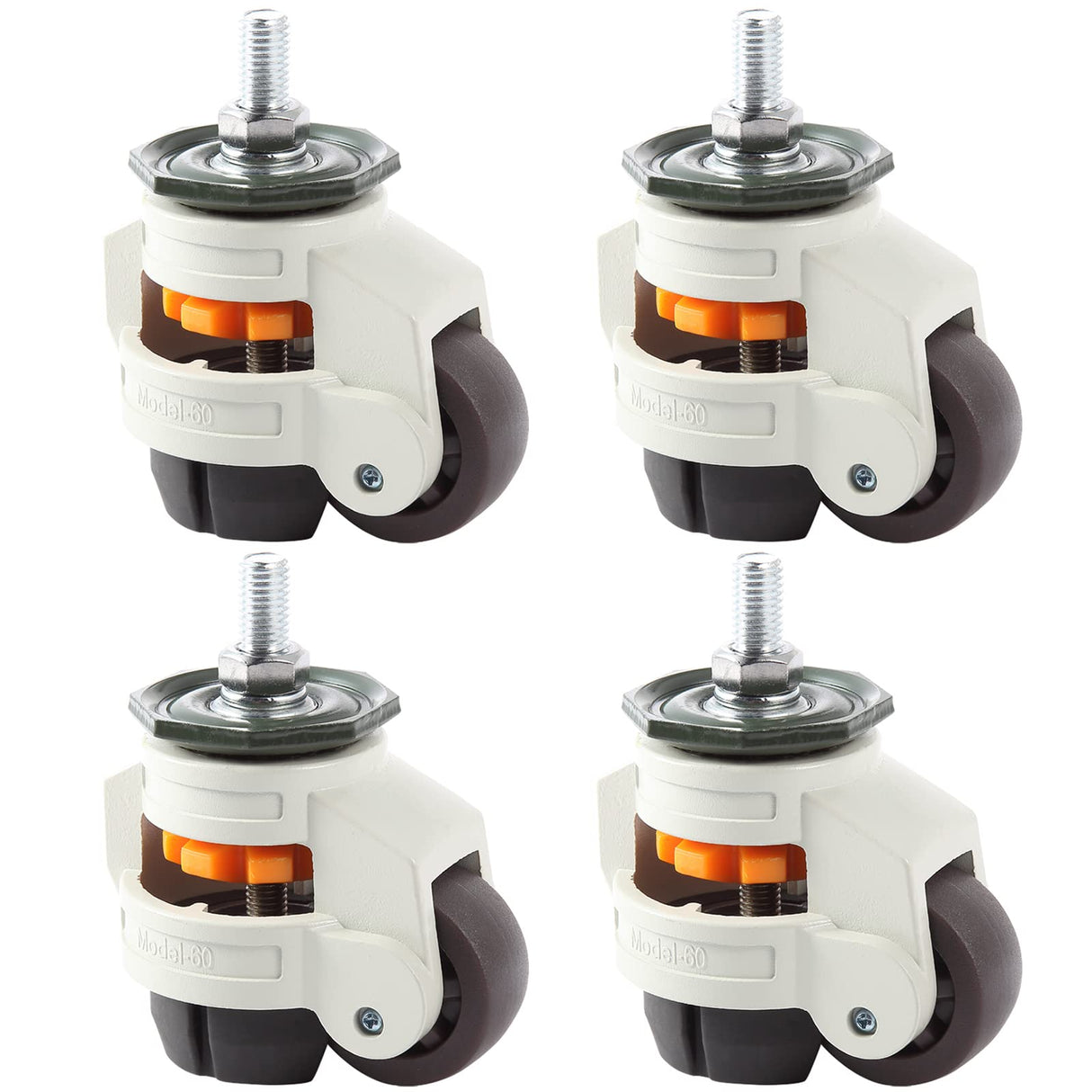MOLIGOU 4Pcs Leveling Stem Casters, Heavy Duty Workbench Casters, Retractable Leveling Casters for Equipment, Total Load Capacity 2200 Lbs MOLIGOU