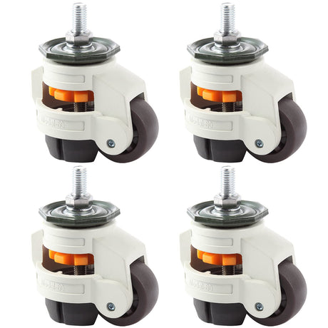 MOLIGOU 4Pcs Leveling Stem Casters, Heavy Duty Workbench Casters, Retractable Leveling Casters for Equipment, Total Load Capacity 2200 Lbs MOLIGOU