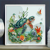 GEMFAMILY Paint by Numbers Kit for Adults Beginners, Animal Turtle Acrylic Adult Paint by Number Kits on Canvas,DIY Turtle Digital Oil Number Painting Kits for Home Decor 16X16inch GEMFAMILY