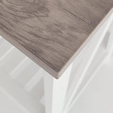 UYIHOME Farmhouse Square End Table, Accent Side Table with Slats Design, Sofa Side Nightstand Table with Sturdy Frame for Living Room Bedroom, Oak Grey UYIHOME