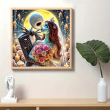 Christmas Jack and Sally Moon Flower Diamond Art Painting Kits for Adults,Diamond Painting Kits for Adults Beginners,5D DIY Full Drill Diamond Dot Gem Art Kits for Adult,Home Wall Decor 13.8x13.8 Inch AWLNKMC