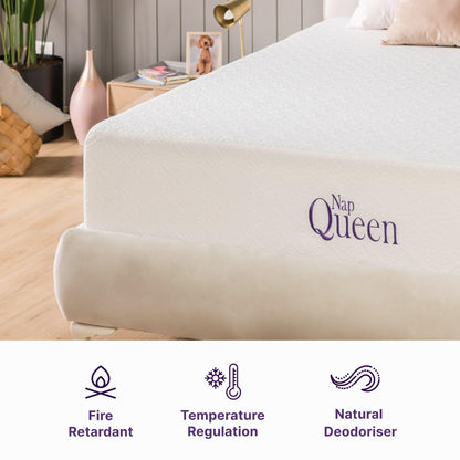 NapQueen Twin-XL Mattress, 14 Inch Elizabeth Cooling Gel Memory Foam Mattress, Twin-XL Bed Mattress in a Box, CertiPUR-US Certified, Medium Firm, Breathable Soft Fabric Cover