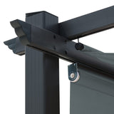 Aoodor 13 x 10 FT Outdoor Pergola with Retractable Shade Canopy, Dark Gray Matte Aluminum Frame, 4 Pieces Roller Shade Curtain, Grape Trellis Pergola for Patio Backyard and Deck - Dark Gray Aoodor